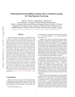 Multi-modal Factorized Bilinear Pooling with Co-Attention Learning for
  Visual Question Answering
