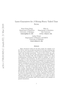 Lasso Guarantees for $ β$-Mixing Heavy Tailed Time Series