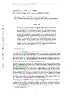 Lifelong Learning with Dynamically Expandable Networks