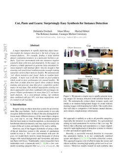 Cut, Paste and Learn: Surprisingly Easy Synthesis for Instance Detection