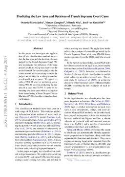 Predicting the Law Area and Decisions of French Supreme Court Cases