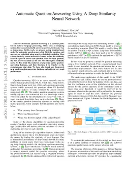 Automatic Question-Answering Using A Deep Similarity Neural Network