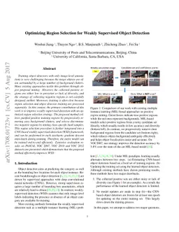 Optimizing Region Selection for Weakly Supervised Object Detection
