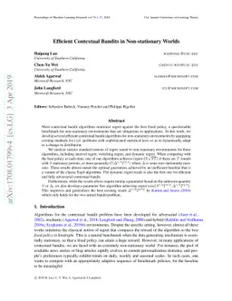 Efficient Contextual Bandits in Non-stationary Worlds