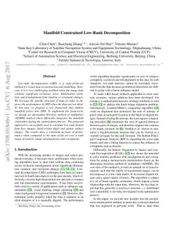 Manifold Constrained Low-Rank Decomposition