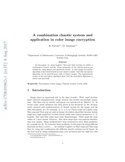 A combination chaotic system and application in color image encryption