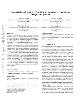 Computational Motility Tracking of Calcium Dynamics in Toxoplasma gondii