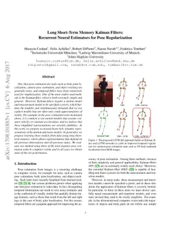 Long Short-Term Memory Kalman Filters:Recurrent Neural Estimators for
  Pose Regularization