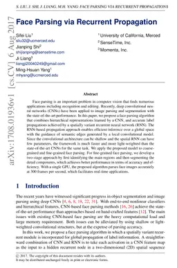Face Parsing via Recurrent Propagation