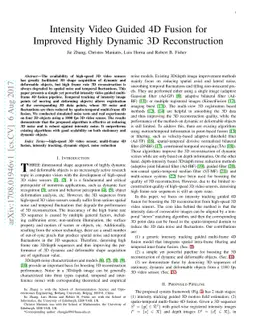 Intensity Video Guided 4D Fusion for Improved Highly Dynamic 3D
  Reconstruction