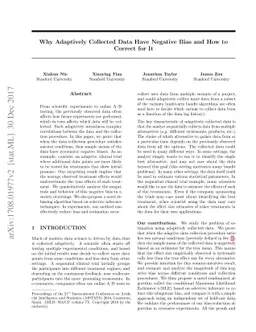Why Adaptively Collected Data Have Negative Bias and How to Correct for
  It