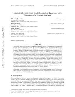 Intrinsically Motivated Goal Exploration Processes with Automatic
  Curriculum Learning