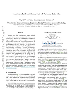 MemNet: A Persistent Memory Network for Image Restoration