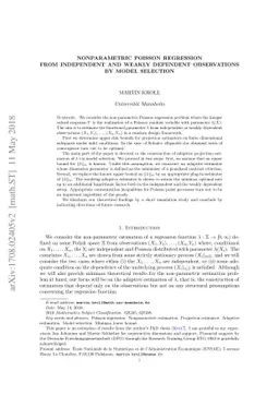 Nonparametric Poisson regression from independent and weakly dependent
  observations by model selection