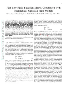 Fast Low-Rank Bayesian Matrix Completion with Hierarchical Gaussian
  Prior Models