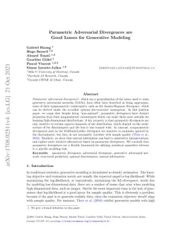 Parametric Adversarial Divergences are Good Losses for Generative
  Modeling