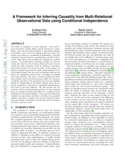A Framework for Inferring Causality from Multi-Relational Observational
  Data using Conditional Independence