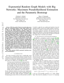Exponential Random Graph Models with Big Networks: Maximum
  Pseudolikelihood Estimation and the Parametric Bootstrap