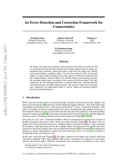 An Error Detection and Correction Framework for Connectomics