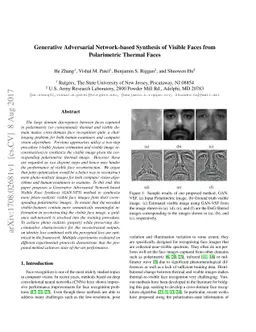 Generative Adversarial Network-based Synthesis of Visible Faces from
  Polarimetric Thermal Faces
