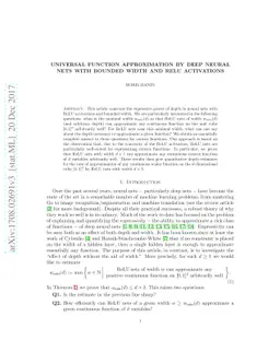 Universal Function Approximation by Deep Neural Nets with Bounded Width
  and ReLU Activations