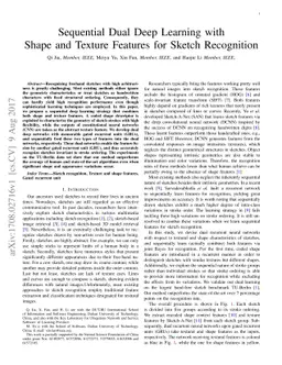 Sequential Dual Deep Learning with Shape and Texture Features for Sketch
  Recognition