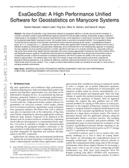 ExaGeoStat: A High Performance Unified Software for Geostatistics on
  Manycore Systems