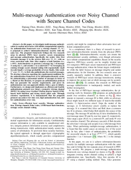 Multi-message Authentication over Noisy Channel with Secure Channel
  Codes