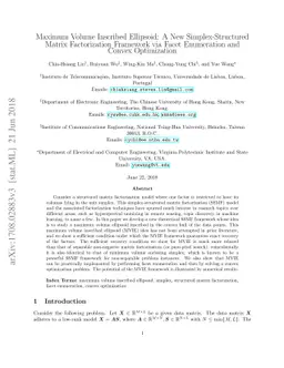 Maximum Volume Inscribed Ellipsoid: A New Simplex-Structured Matrix
  Factorization Framework via Facet Enumeration and Convex Optimization