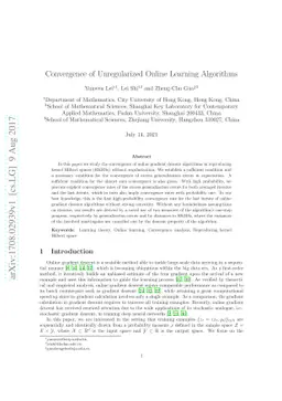 Convergence of Unregularized Online Learning Algorithms