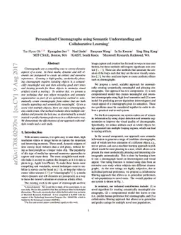 Personalized Cinemagraphs using Semantic Understanding and Collaborative
  Learning