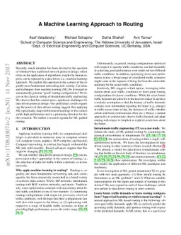 A Machine Learning Approach to Routing