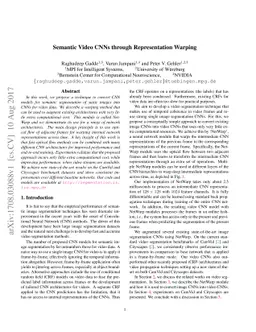 Semantic Video CNNs through Representation Warping