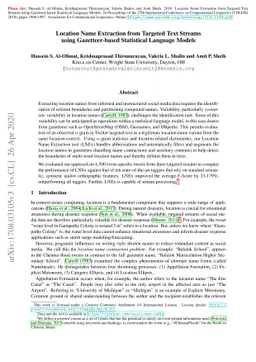Location Name Extraction from Targeted Text Streams using
  Gazetteer-based Statistical Language Models