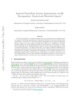 Improved Fixed-Rank Nyström Approximation via QR Decomposition:
  Practical and Theoretical Aspects