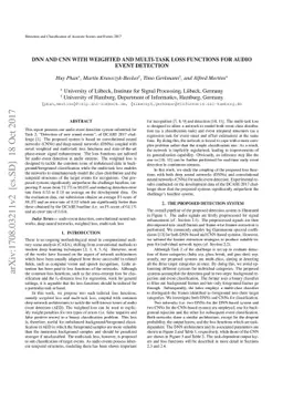 DNN and CNN with Weighted and Multi-task Loss Functions for Audio Event
  Detection