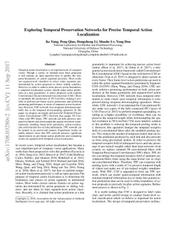 Exploring Temporal Preservation Networks for Precise Temporal Action
  Localization