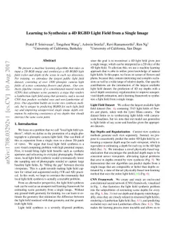 Learning to Synthesize a 4D RGBD Light Field from a Single Image