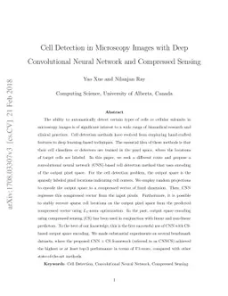 Cell Detection in Microscopy Images with Deep Convolutional Neural
  Network and Compressed Sensing