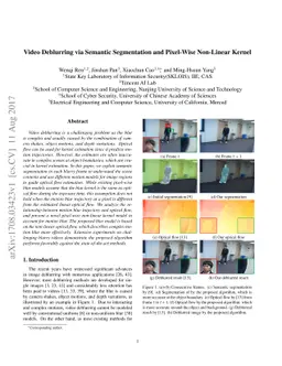 Video Deblurring via Semantic Segmentation and Pixel-Wise Non-Linear
  Kernel