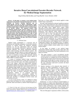 Iterative Deep Convolutional Encoder-Decoder Network for Medical Image
  Segmentation