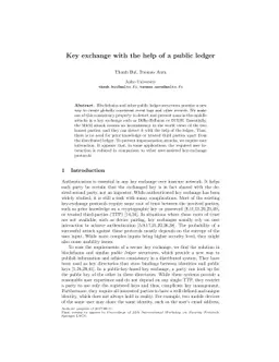 Key exchange with the help of a public ledger