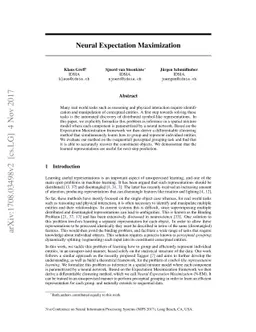 Neural Expectation Maximization