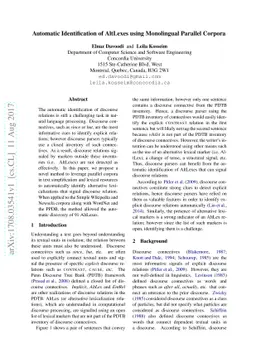 Automatic Identification of AltLexes using Monolingual Parallel Corpora