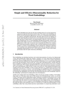 Simple and Effective Dimensionality Reduction for Word Embeddings