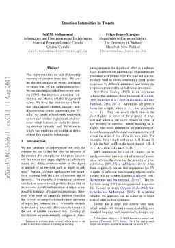 Emotion Intensities in Tweets