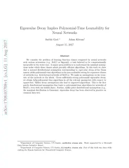 Eigenvalue Decay Implies Polynomial-Time Learnability for Neural
  Networks