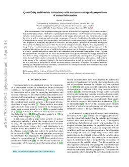 Quantifying multivariate redundancy with maximum entropy decompositions
  of mutual information