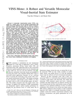 VINS-Mono: A Robust and Versatile Monocular Visual-Inertial State
  Estimator