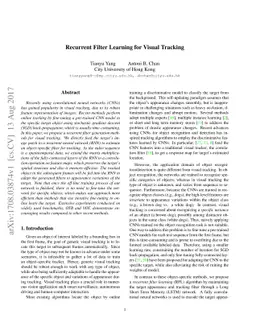 Recurrent Filter Learning for Visual Tracking